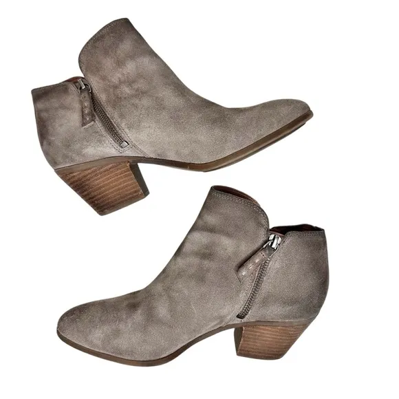 Frye Judith Ankle Booties SZ 7.5 Taupe Suede Boots