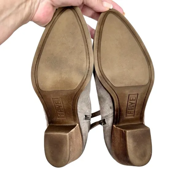 Frye Judith Ankle Booties SZ 7.5 Taupe Suede Boots