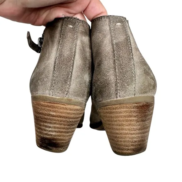 Frye Judith Ankle Booties SZ 7.5 Taupe Suede Boots