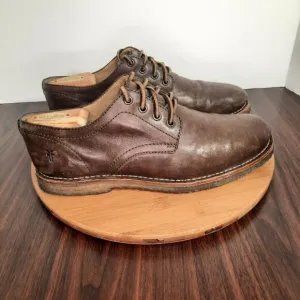Frye Luke Mens Size 10 Shoes Brown Leather Crepe Rubber Sole Oxford Sneakers