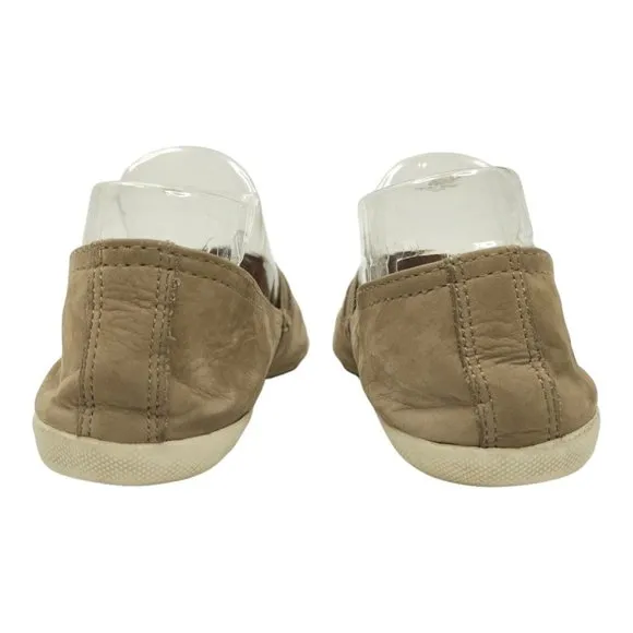 Frye Melanie Womens Slip On Sneaker Size 7.5 Nubuck Leather Taupe Gray Shoes