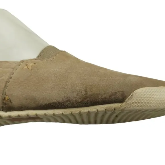 Frye Melanie Womens Slip On Sneaker Size 7.5 Nubuck Leather Taupe Gray Shoes
