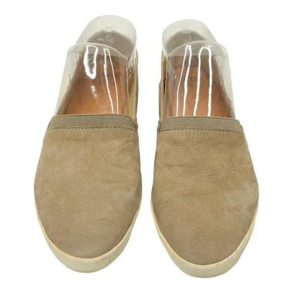 Frye Melanie Womens Slip On Sneaker Size 7.5 Nubuck Leather Taupe Gray Shoes