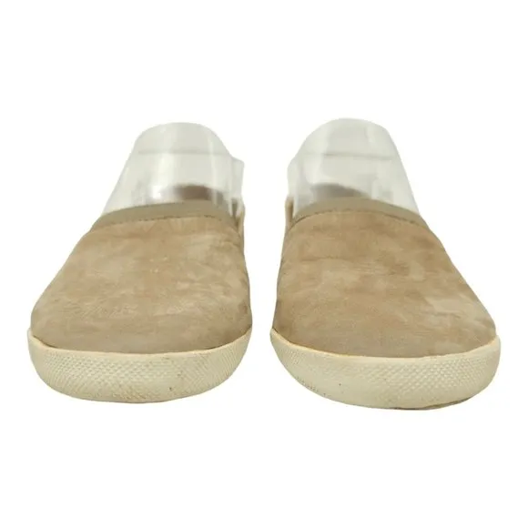 Frye Melanie Womens Slip On Sneaker Size 7.5 Nubuck Leather Taupe Gray Shoes