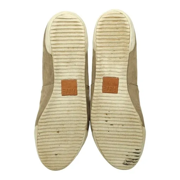 Frye Melanie Womens Slip On Sneaker Size 7.5 Nubuck Leather Taupe Gray Shoes
