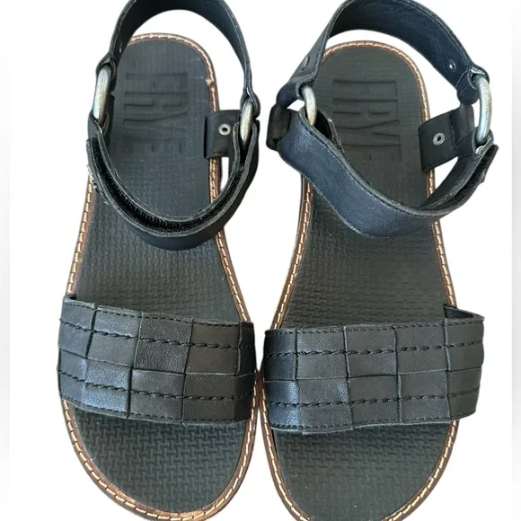 FRYE Quinn Woven Harness Vegan Sheep Leather Sandals