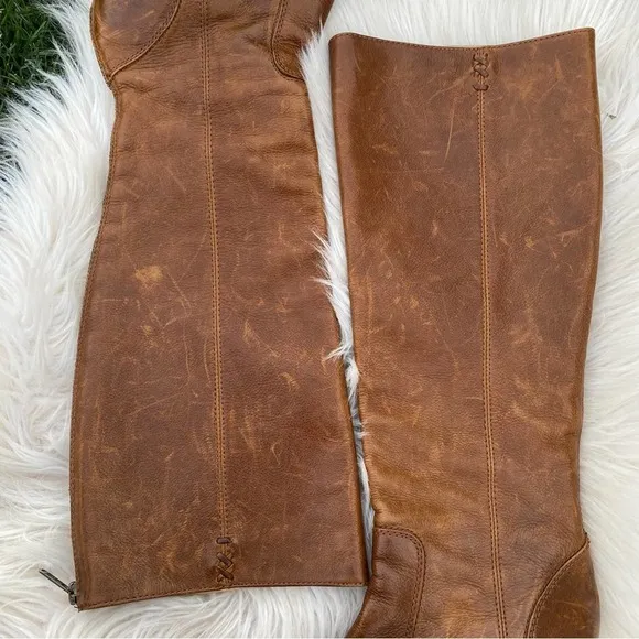 Frye Regina zip knee distressed heeled boots 7.5