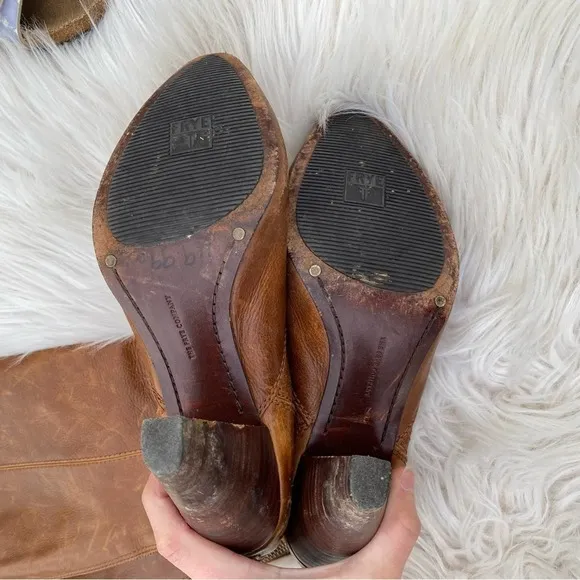 Frye Regina zip knee distressed heeled boots 7.5