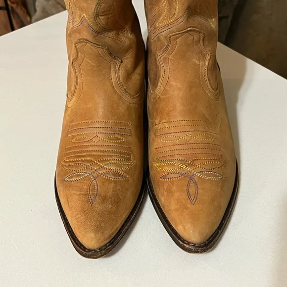 Frye Suede Leather Western Cowboy Boots Size 8