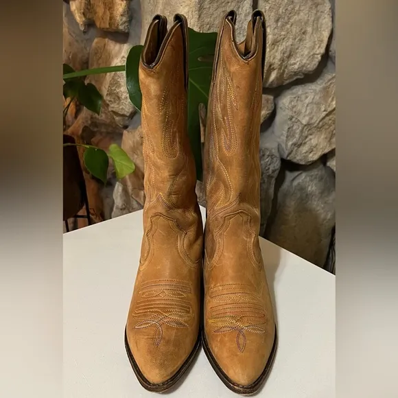 Frye Suede Leather Western Cowboy Boots Size 8