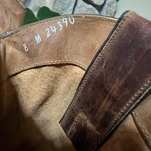 Frye Suede Leather Western Cowboy Boots Size 8