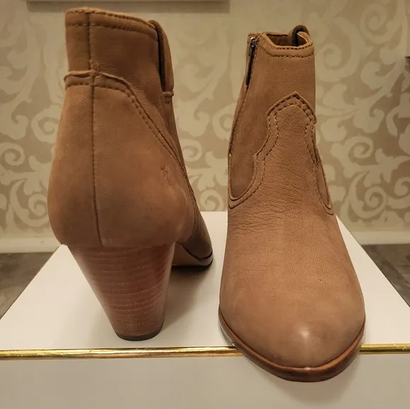 Frye Tan Ankle Boots Western Style