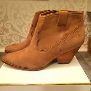 Frye Tan Ankle Boots Western Style
