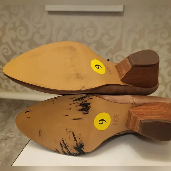 Frye Tan Ankle Boots Western Style