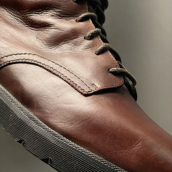 FRYE Terra Boots Mens 10 Cognac Leather Lace-Up Chukka Combat Boot‎ Classic