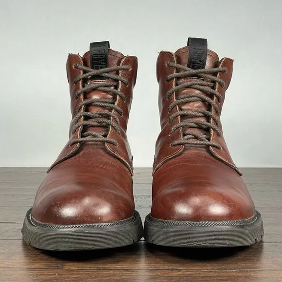 FRYE Terra Boots Mens 10 Cognac Leather Lace-Up Chukka Combat Boot‎ Classic