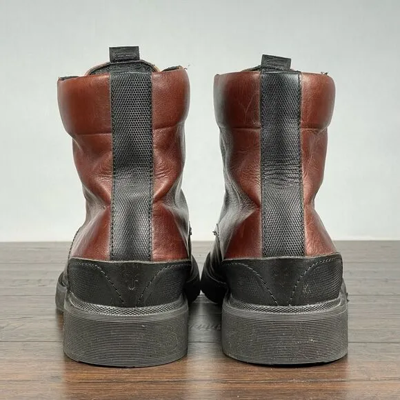 FRYE Terra Boots Mens 10 Cognac Leather Lace-Up Chukka Combat Boot‎ Classic