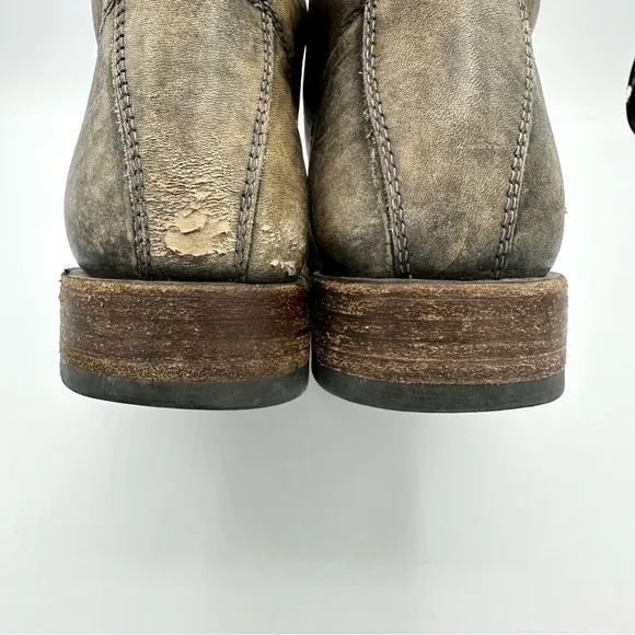 Frye Veronica Comabt Boots lace up dip-dye Ombre leather rounded toe grunge