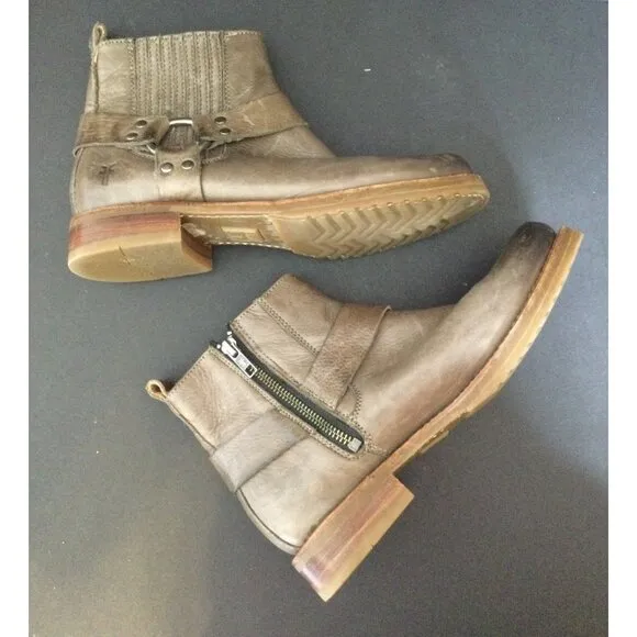 Frye Womens Leather Veronica Harness Chelsea Ankle Boots Size 7
