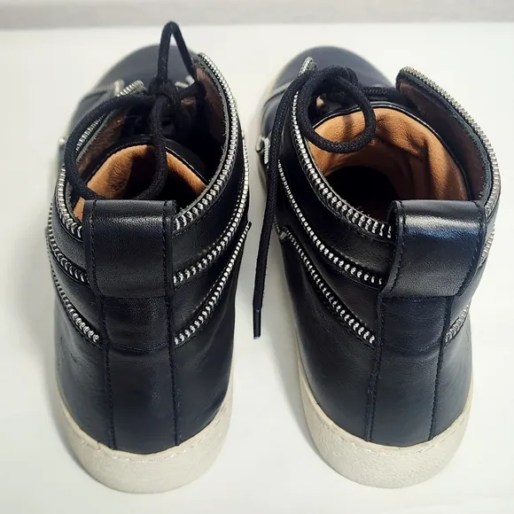 Frye Women's Sz 9.5M Webster Tiered Half Zip High Lace-up Leather Sneakers Shoes