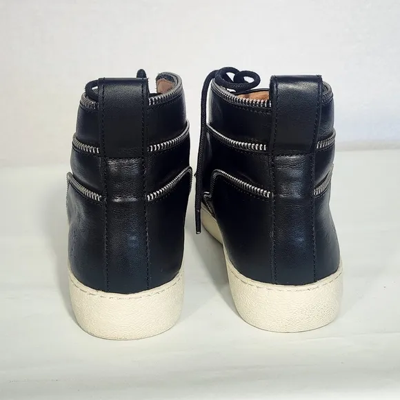 Frye Women's Sz 9.5M Webster Tiered Half Zip High Lace-up Leather Sneakers Shoes