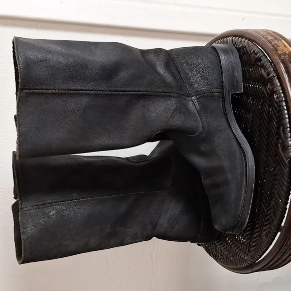 Frye Zippered Suede Leather Boots Size 8 1/2 B