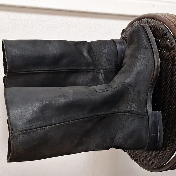 Frye Zippered Suede Leather Boots Size 8 1/2 B