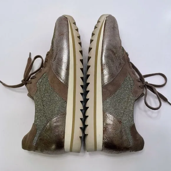 Gabor Beliebt Damen Rose Gold Metallic Sparkle Platform Sneaker Size: 7.5