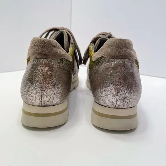 Gabor Beliebt Damen Rose Gold Metallic Sparkle Platform Sneaker Size: 7.5