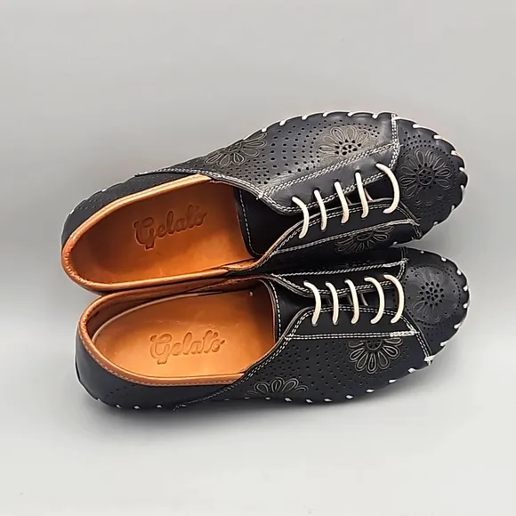 Gelato black Women's Leather Shoes 35 US 5 multi color