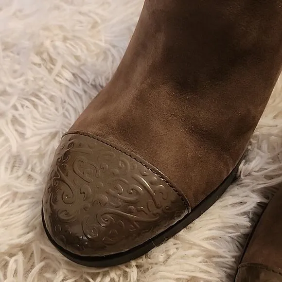 GEOX RESPIRA ANNYA SHORT BOOTIES TAUPE WOMENS 39.5