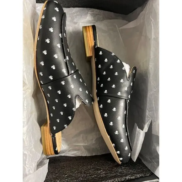 G/Fore Killer Skull &amp; Ts Mules - Onyx Leather - Womens Golf Shoes