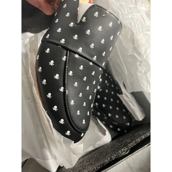 G/Fore Killer Skull &amp; Ts Mules - Onyx Leather - Womens Golf Shoes