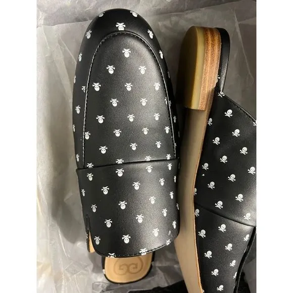 G/Fore Killer Skull &amp; Ts Mules - Onyx Leather - Womens Golf Shoes