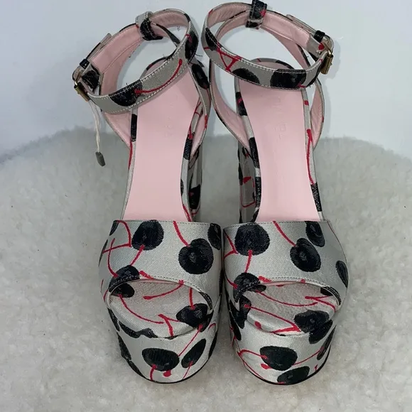 🍒GIAMBATTISTA CHERRY JACQUARD PLATFORM HEELS🍒