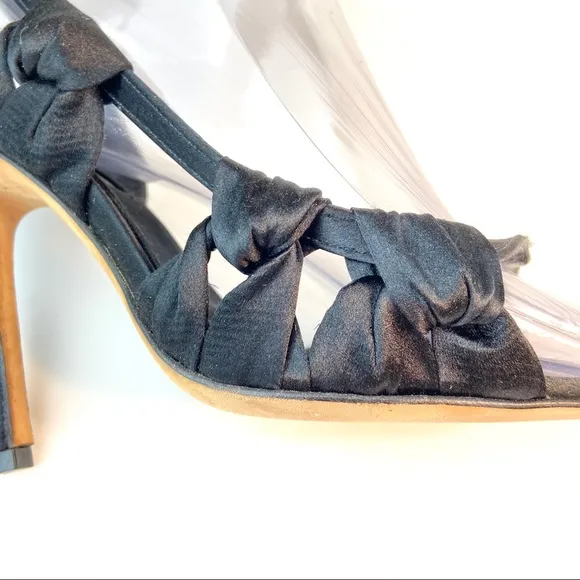 Giambattista Valli black satin sandals 37.5