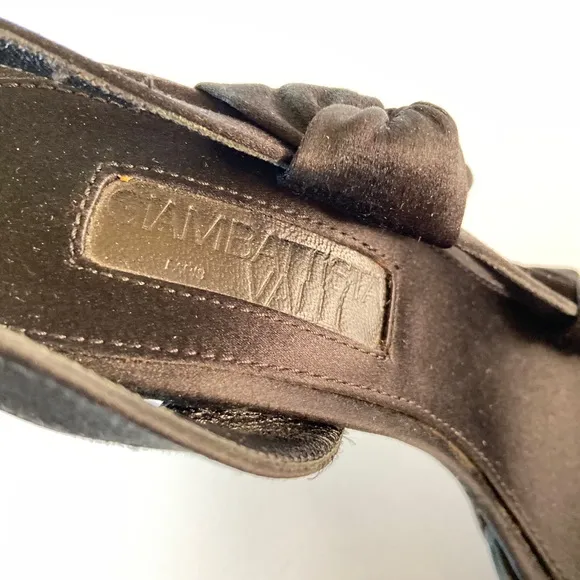 Giambattista Valli black satin sandals 37.5
