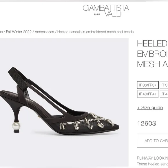 Giambattista Valli black satin sandals 37.5
