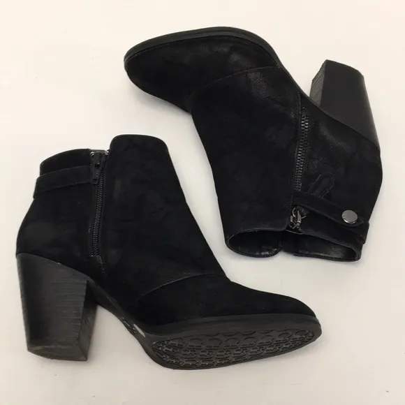 GIANNI Bini Black Heeled Zip Up Boots Size 6.5