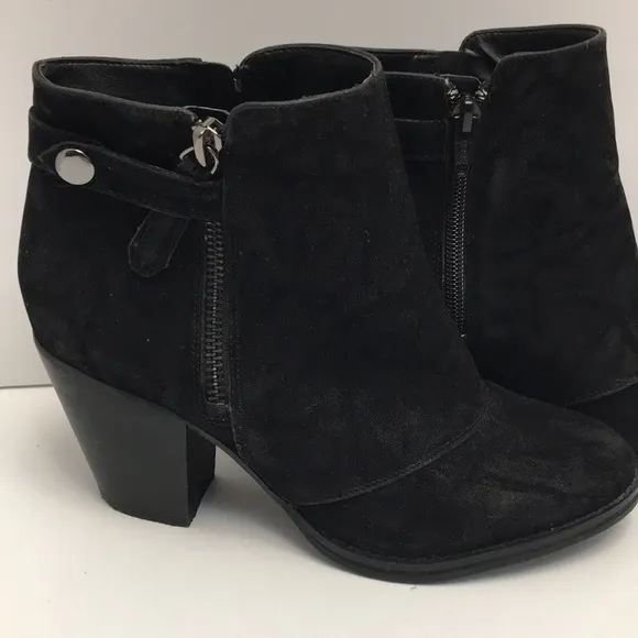 GIANNI Bini Black Heeled Zip Up Boots Size 6.5