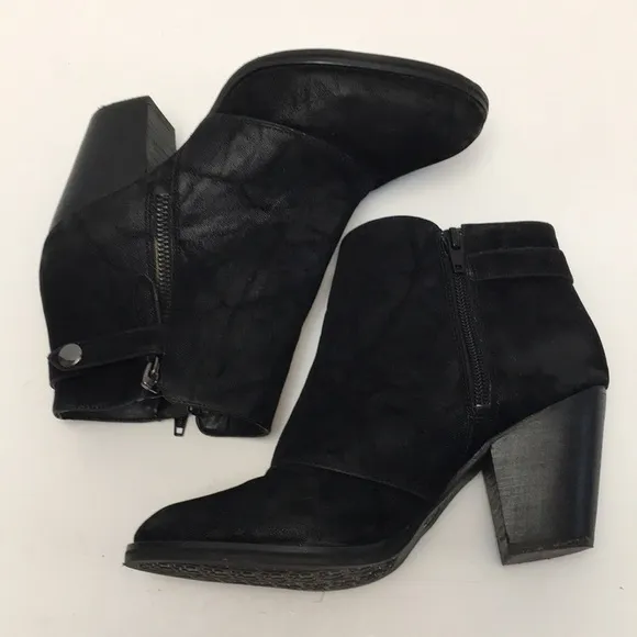GIANNI Bini Black Heeled Zip Up Boots Size 6.5