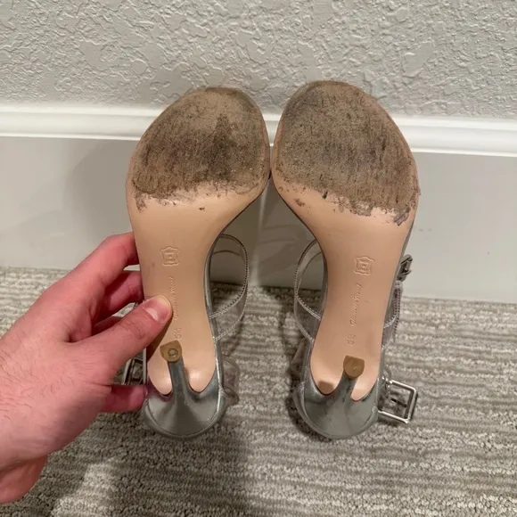Gianvito Rossi Gabby Plexi Sandals Clear PVC &amp; Silver Leather Size 37.5