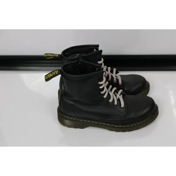 Girls Size 4 Dr. Martens Black Tied Combat Boots
