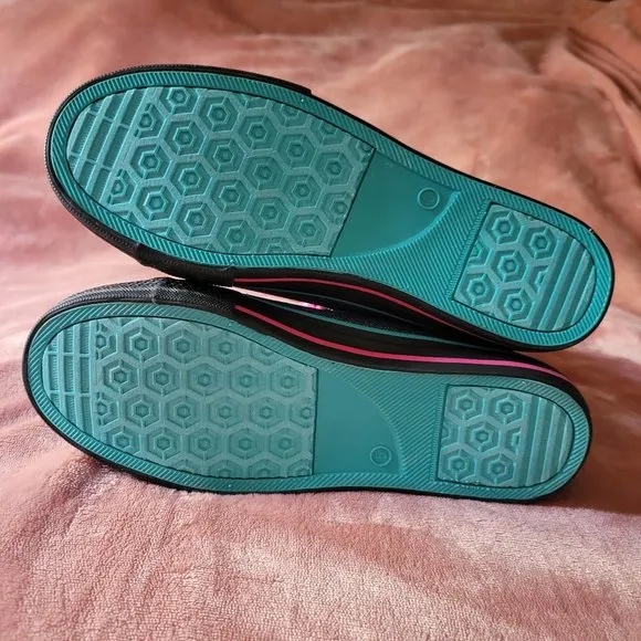 Girls Size 5 Bongo Blue Glitter Denim Peace &amp; Love Knee High Tops Sneakers NWT