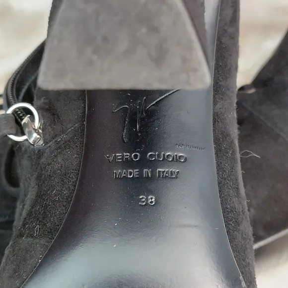 Giuseppe Zanotti Nero Lace-up Ankle Boots, sz 7.5