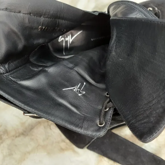 Giuseppe Zanotti Nero Lace-up Ankle Boots, sz 7.5