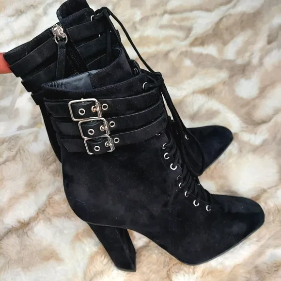Giuseppe Zanotti Nero Lace-up Ankle Boots, sz 7.5