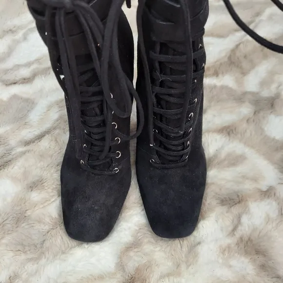 Giuseppe Zanotti Nero Lace-up Ankle Boots, sz 7.5
