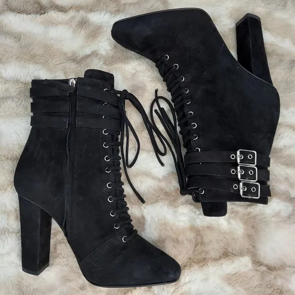 Giuseppe Zanotti Nero Lace-up Ankle Boots, sz 7.5
