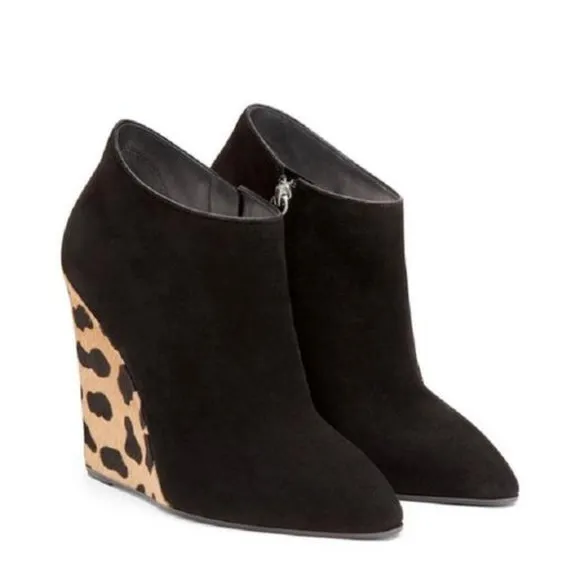 Giuseppe Zanotti  Suede Ankle Boots  with Leopard Print